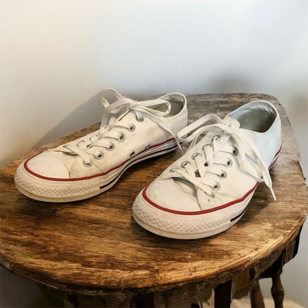 White Low Top All Star Converse Classic Sneakers 7